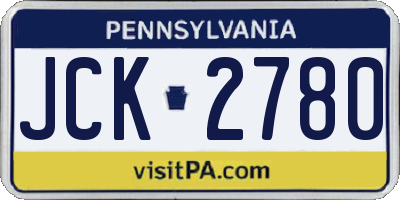 PA license plate JCK2780