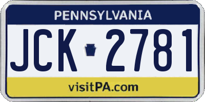 PA license plate JCK2781