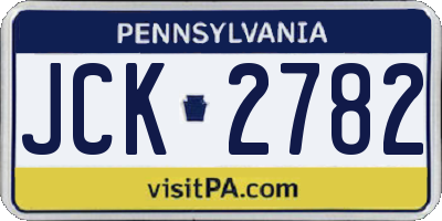 PA license plate JCK2782