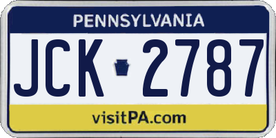 PA license plate JCK2787