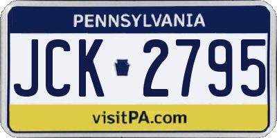 PA license plate JCK2795