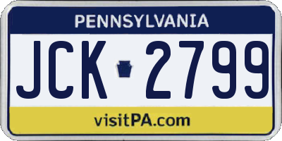 PA license plate JCK2799
