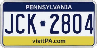 PA license plate JCK2804