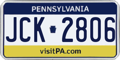 PA license plate JCK2806