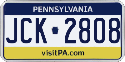 PA license plate JCK2808