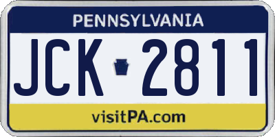 PA license plate JCK2811