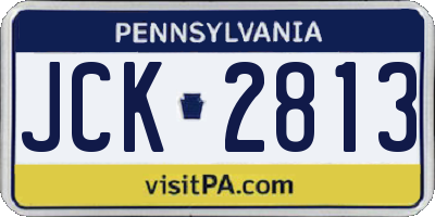 PA license plate JCK2813