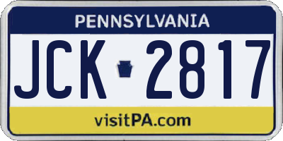 PA license plate JCK2817