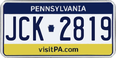 PA license plate JCK2819