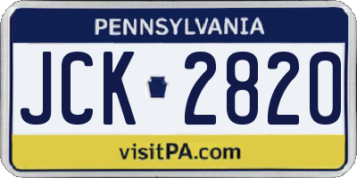PA license plate JCK2820