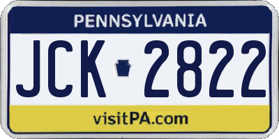 PA license plate JCK2822