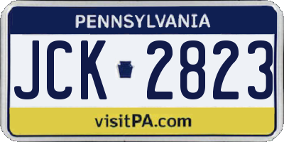 PA license plate JCK2823
