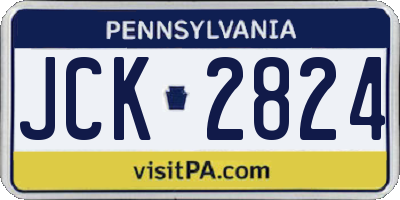 PA license plate JCK2824