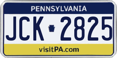 PA license plate JCK2825