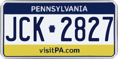 PA license plate JCK2827