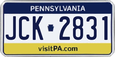 PA license plate JCK2831