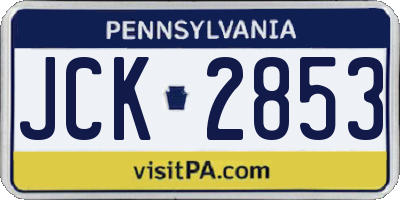 PA license plate JCK2853