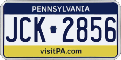 PA license plate JCK2856