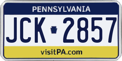 PA license plate JCK2857
