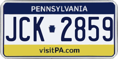 PA license plate JCK2859