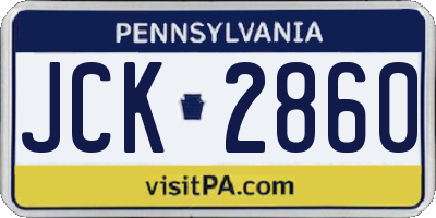 PA license plate JCK2860