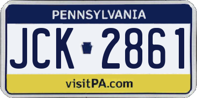 PA license plate JCK2861