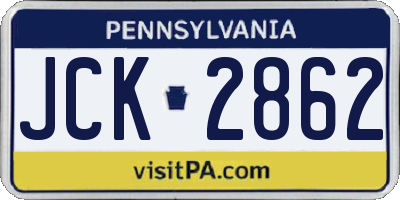 PA license plate JCK2862