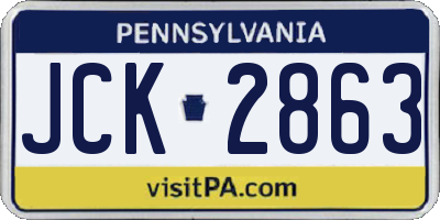 PA license plate JCK2863