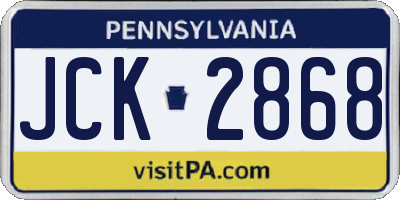 PA license plate JCK2868