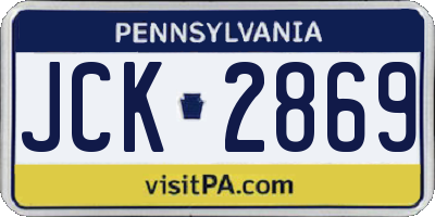 PA license plate JCK2869