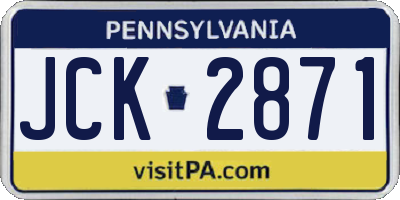 PA license plate JCK2871