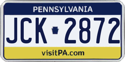 PA license plate JCK2872