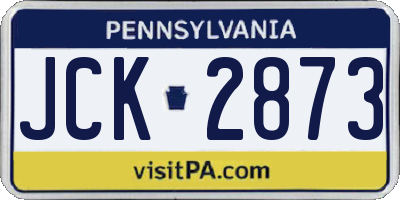 PA license plate JCK2873