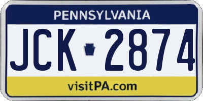 PA license plate JCK2874