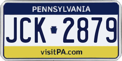 PA license plate JCK2879