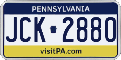 PA license plate JCK2880