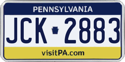 PA license plate JCK2883