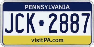 PA license plate JCK2887