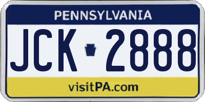 PA license plate JCK2888