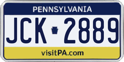 PA license plate JCK2889