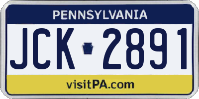 PA license plate JCK2891
