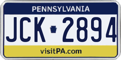 PA license plate JCK2894