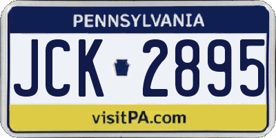 PA license plate JCK2895