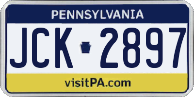 PA license plate JCK2897