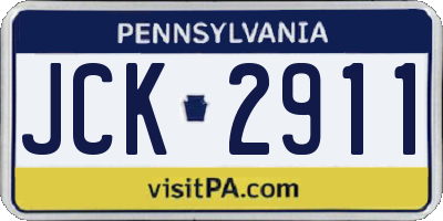 PA license plate JCK2911