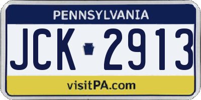 PA license plate JCK2913