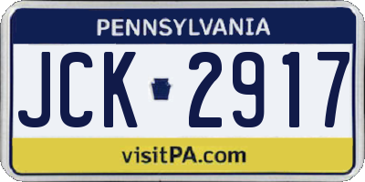 PA license plate JCK2917