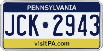 PA license plate JCK2943