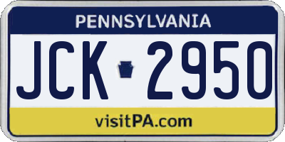 PA license plate JCK2950