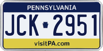 PA license plate JCK2951